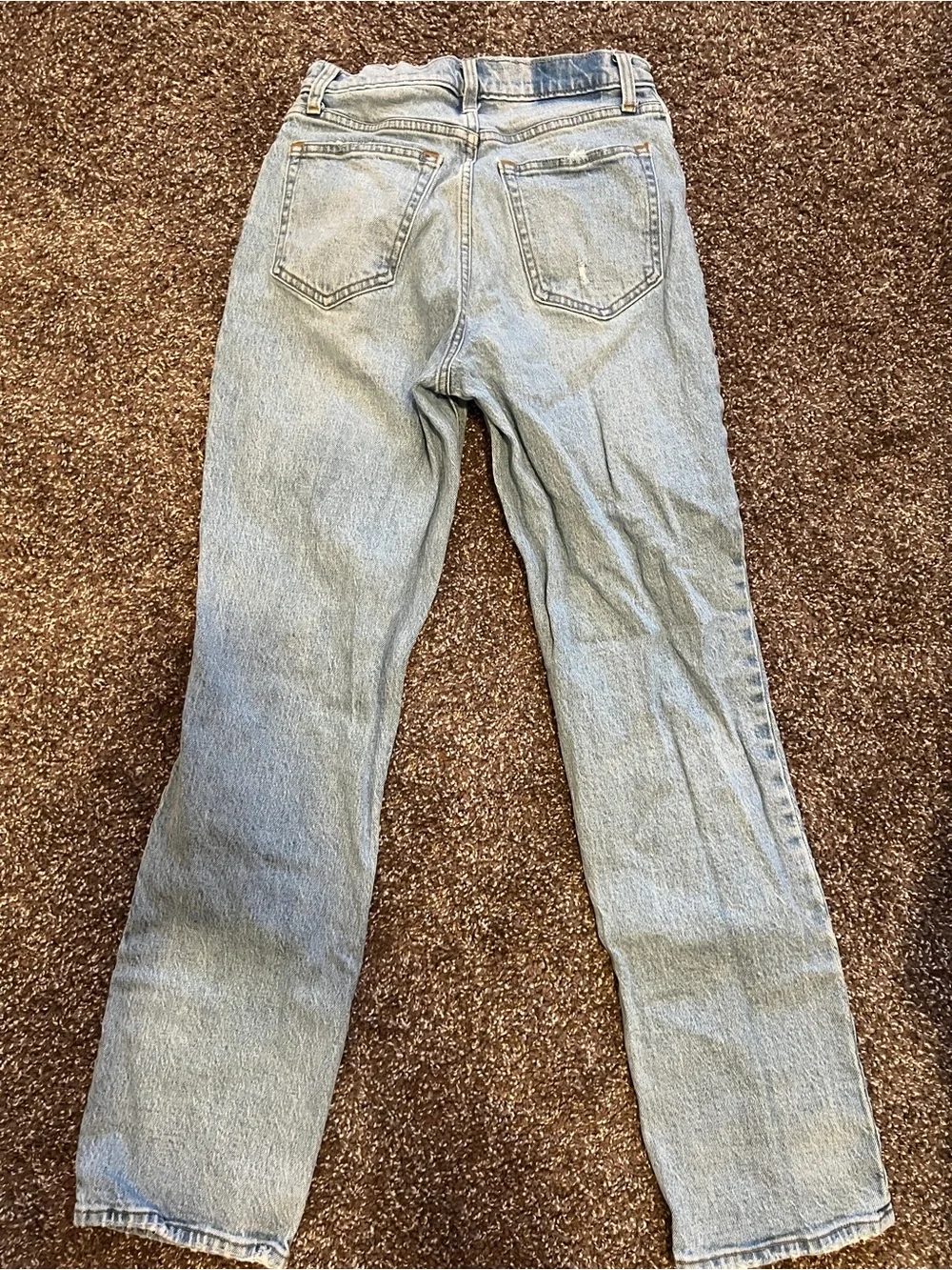 Abercrombie & Fitch Light Blue Distressed Straight Leg Jeans
